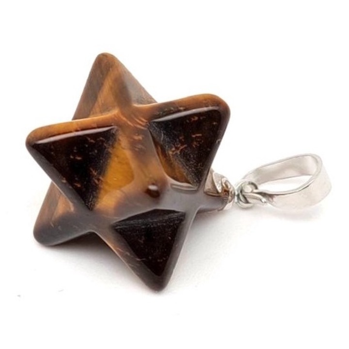 Медальон Меркаба Тигрово око 2x2 см