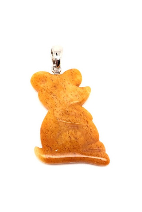 Aventurin barack medál egér 2,5x3,5cm