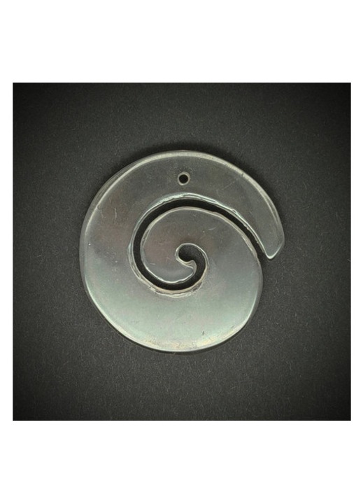 Átfúrt medál Füstkvarc spirál 45mm