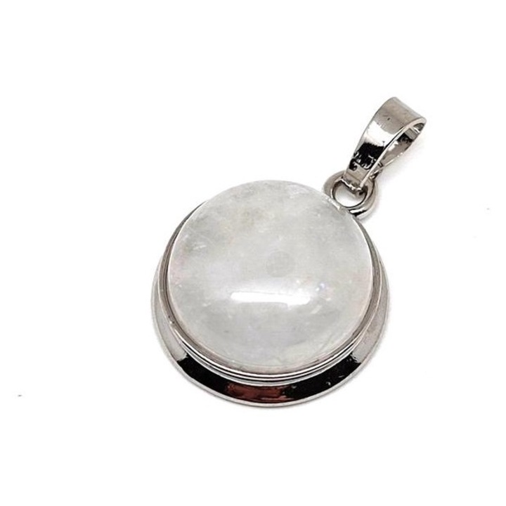 Кръгъл висулка от метал, планински кристал 2 см