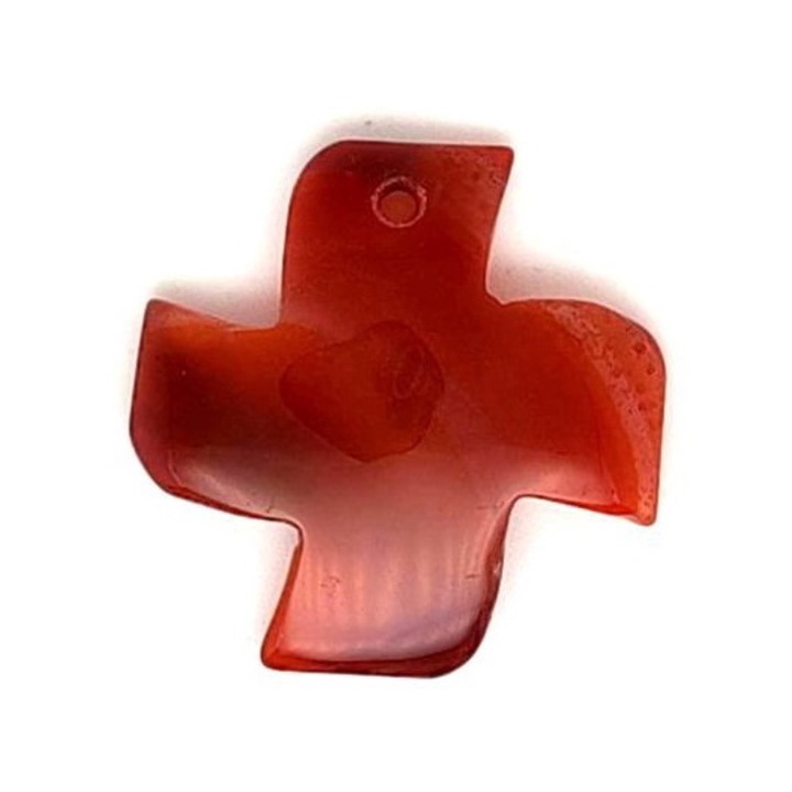 Bijuterie dama, R.M. Ekszer, Pandantiv cruce de carneol perforata 30x30mm