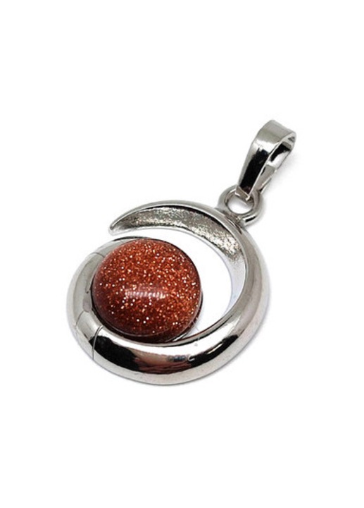 Spirál medál fém Goldstone vörös 2cm
