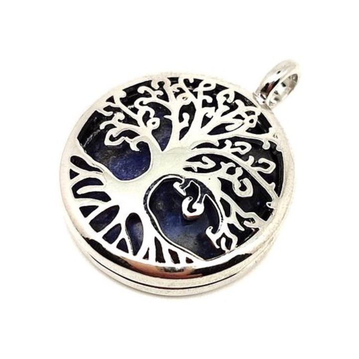 Bijuterie dama, R.M. ékszer, Pandantiv cerc metalic copacul vietii sodalita 2.5mm