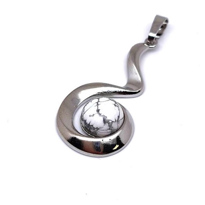 Спирален медальон от метал, хаулит, 2x3.5 см