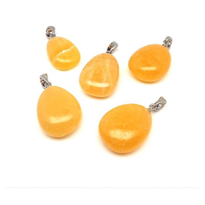 20/25mm Kalcit sárga csepp medál