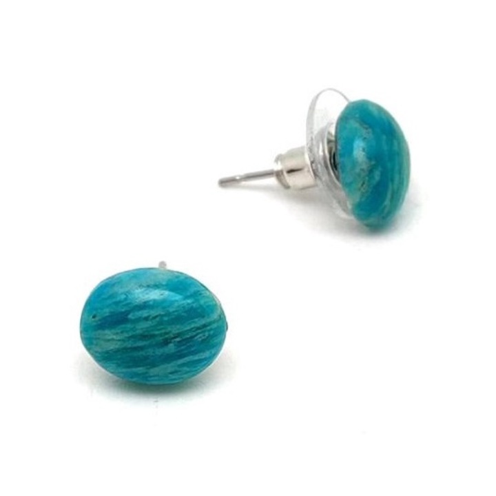 Обеци овални амазонит 12x16мм