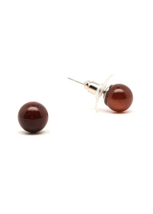 Fülbevaló golyó sardonyx 8mm