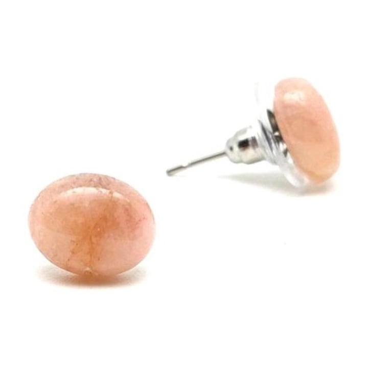 Обеци овални морганит розов берил 8x10мм