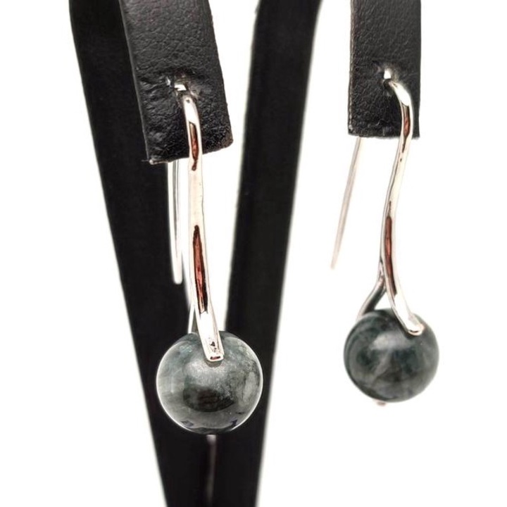 Fülbevaló golyó sasszem ívelt lógós 10-11mm