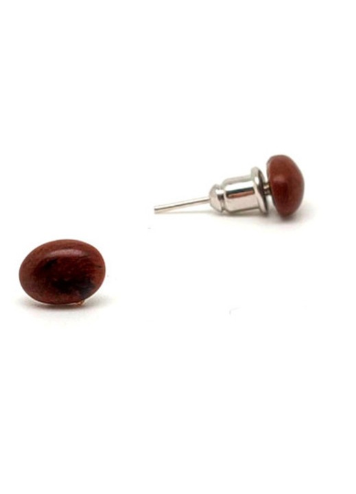 Fülbevaló ovális mahagóni obszidián 5x7mm