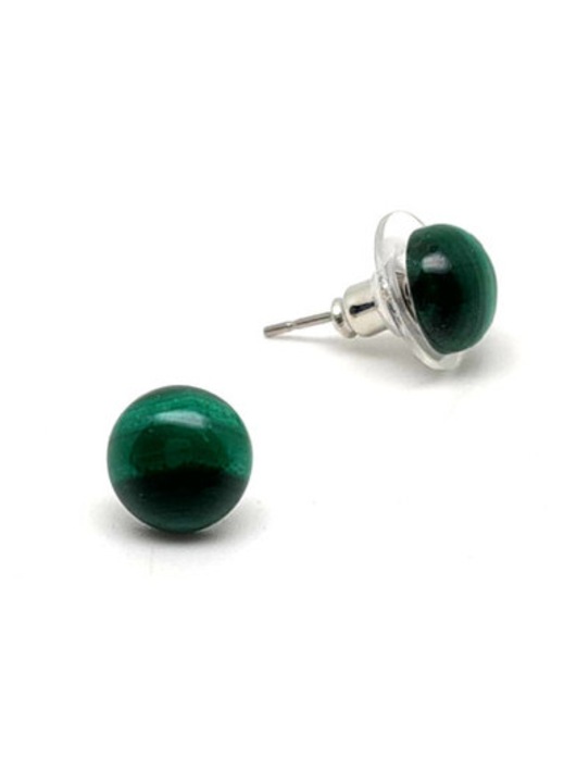 Fülbevaló lencse malachit 8mm