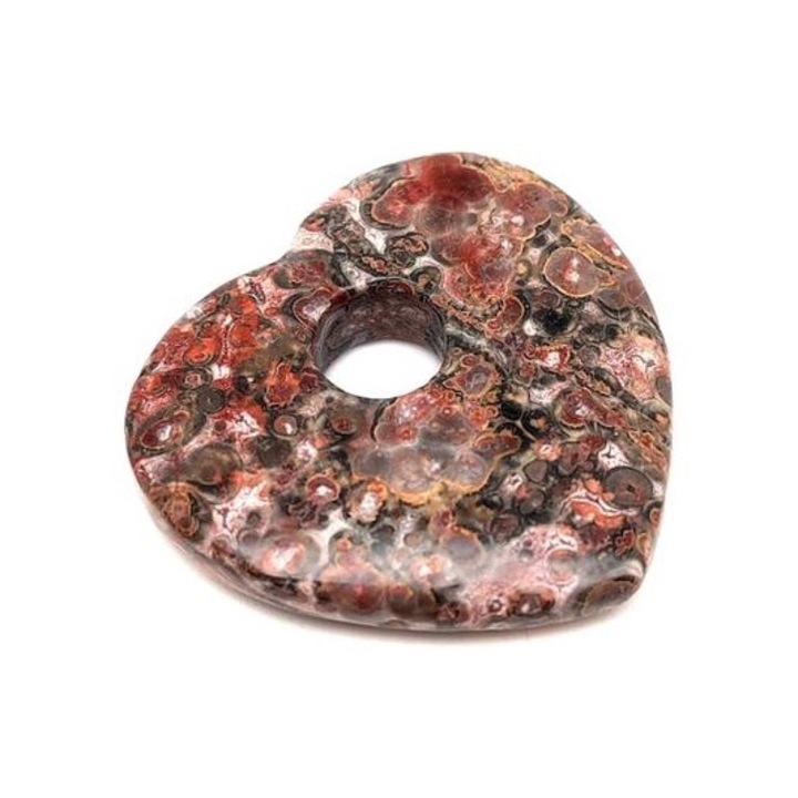 Jáspis leopárd fánk szív 35x35mm