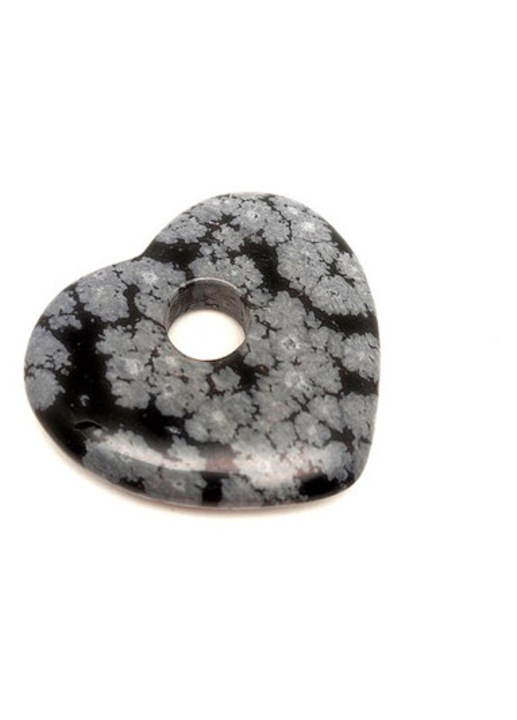 Obszidián hópehely fánk szív 35x33mm