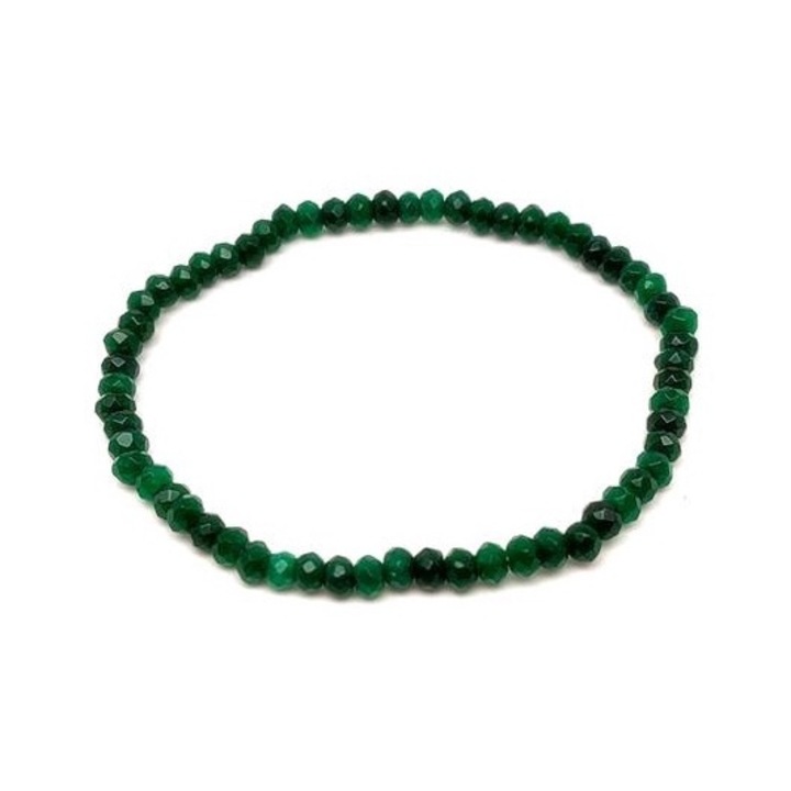 Bijuterie dama, R.M. ékszer, Disc fatetat de agat verde inchis 4x3mm