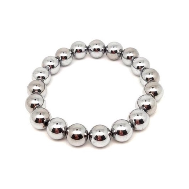 Bratara cu bile din argint electrolizat, agat, R.M. ékszer 10-11mm