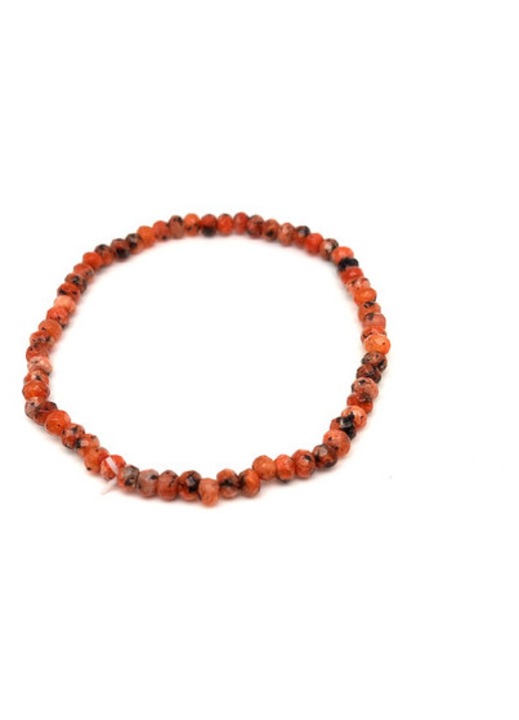 Achát tűz fazettált szin narancs korong kari 4x3mm