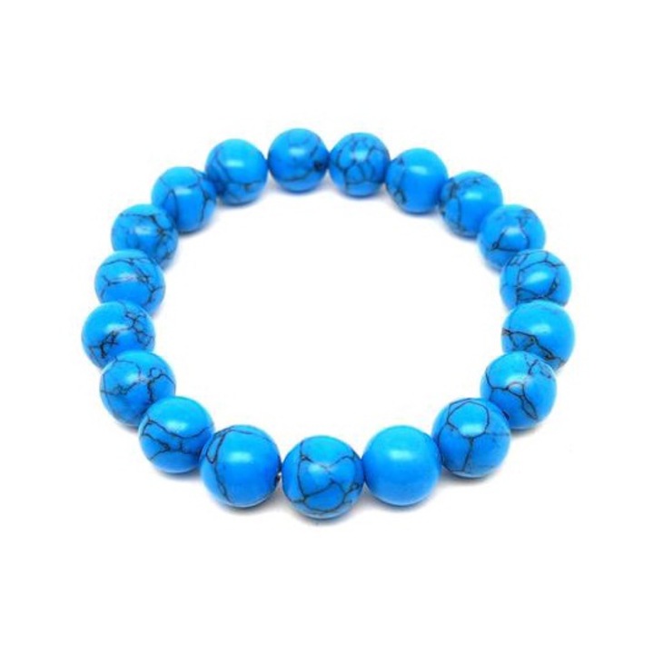 Műanyag türkenit utánzat golyó karkötő 10-11mm