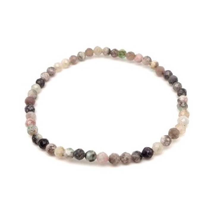 Bratara cu agat oceanic cu bile fatetate 4mm