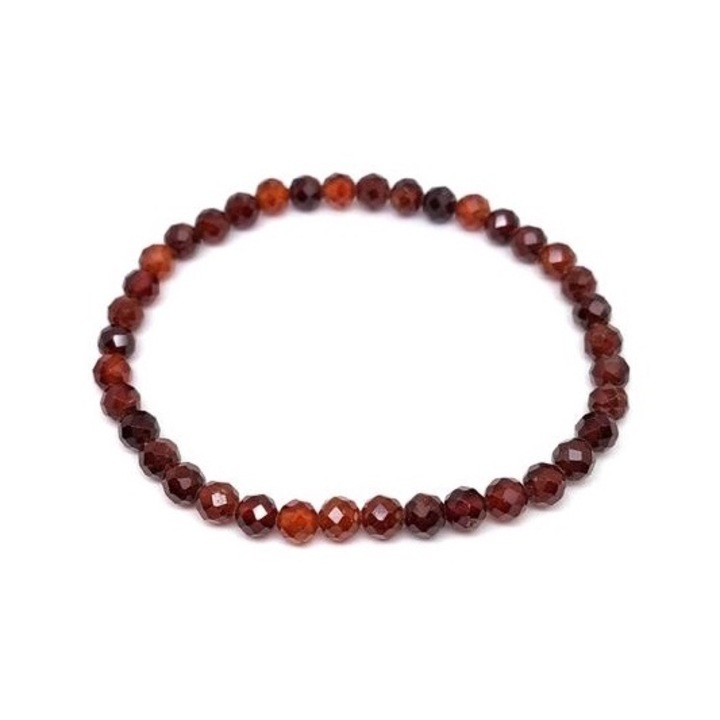 Гривна с фасетирана топка от гранат и хесонит 5 мм