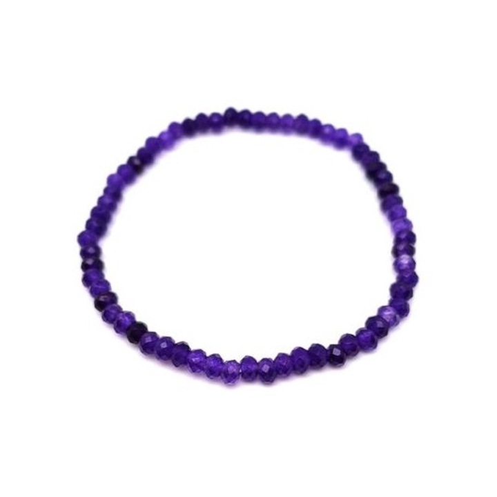 Disc fatetat de agat violet inchis 4x3mm