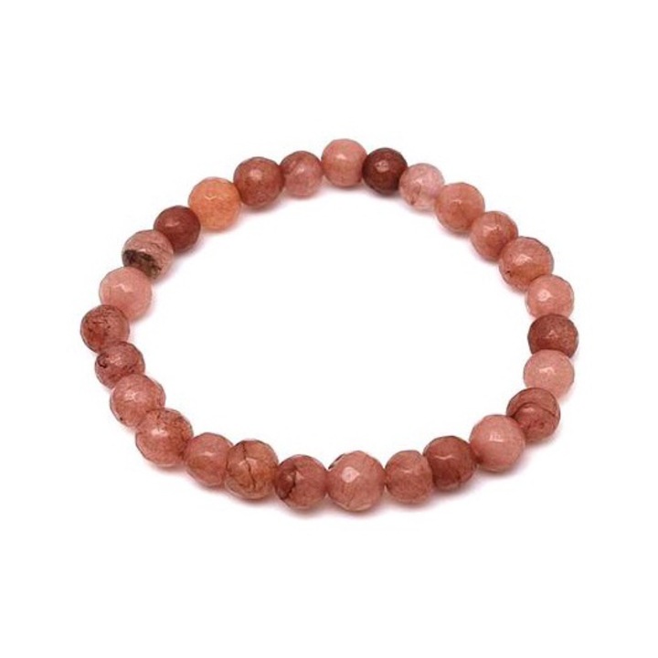 Bratara pentru copii cu minge de culoare maro, jad faz, 6 mm