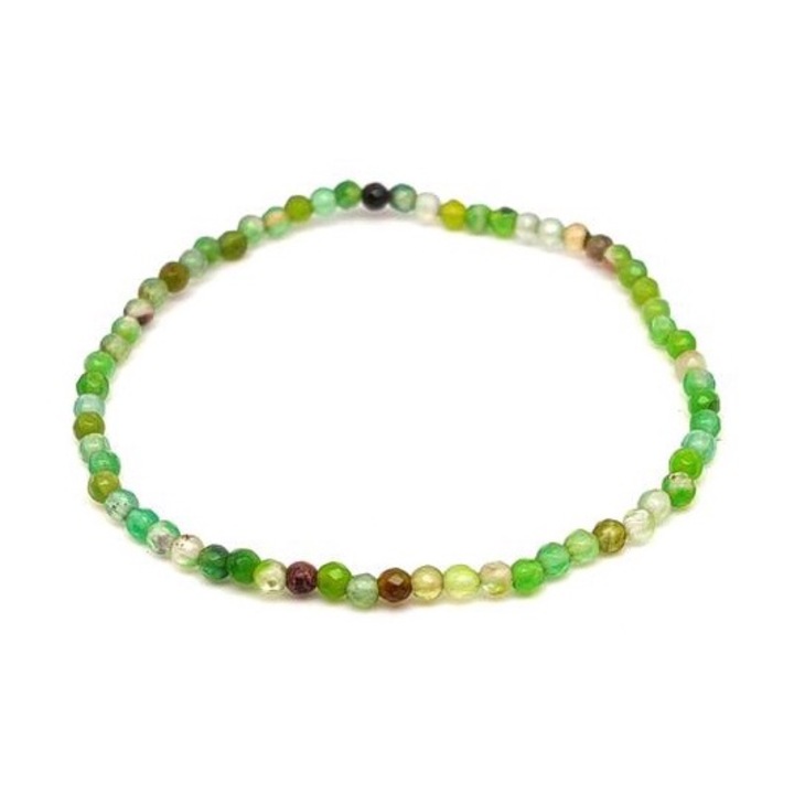 Ахатово фасетирано рамо с цветна зелена топка 3-4 мм