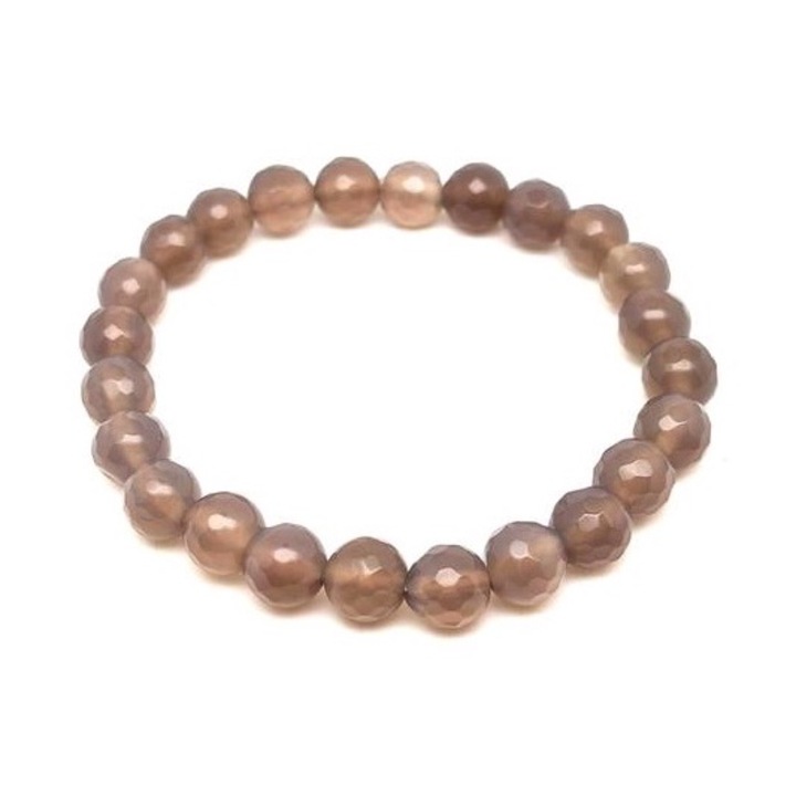 Brat sferic gri fatetat, agat, 8 mm