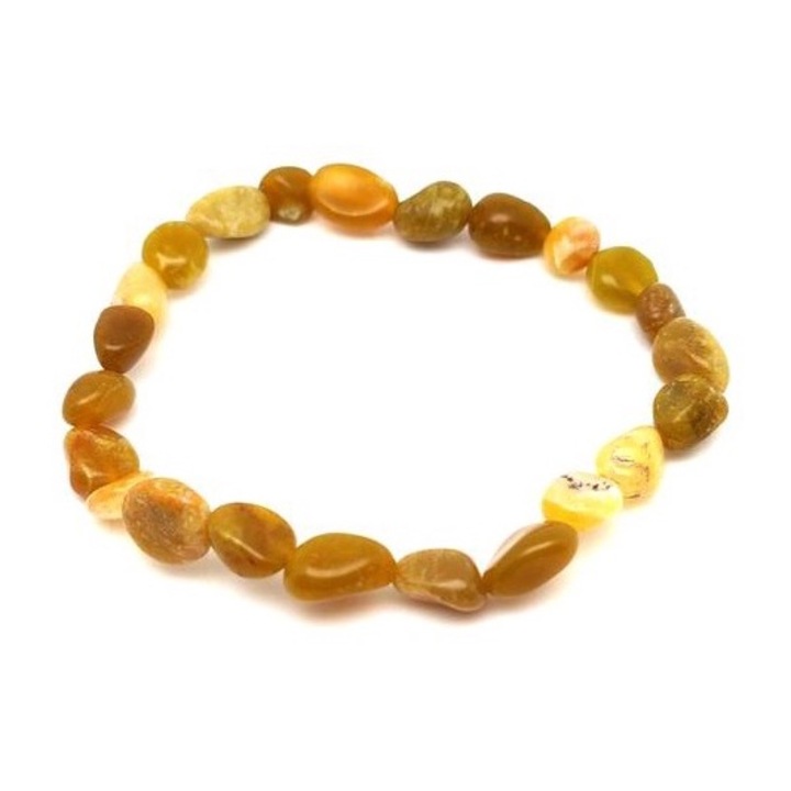 Гривна с жълти камъчета от опал AB 6-10 мм