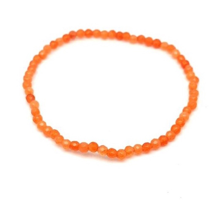 Ахатово фасетирано рамо с оранжев цвят, 3-4 мм