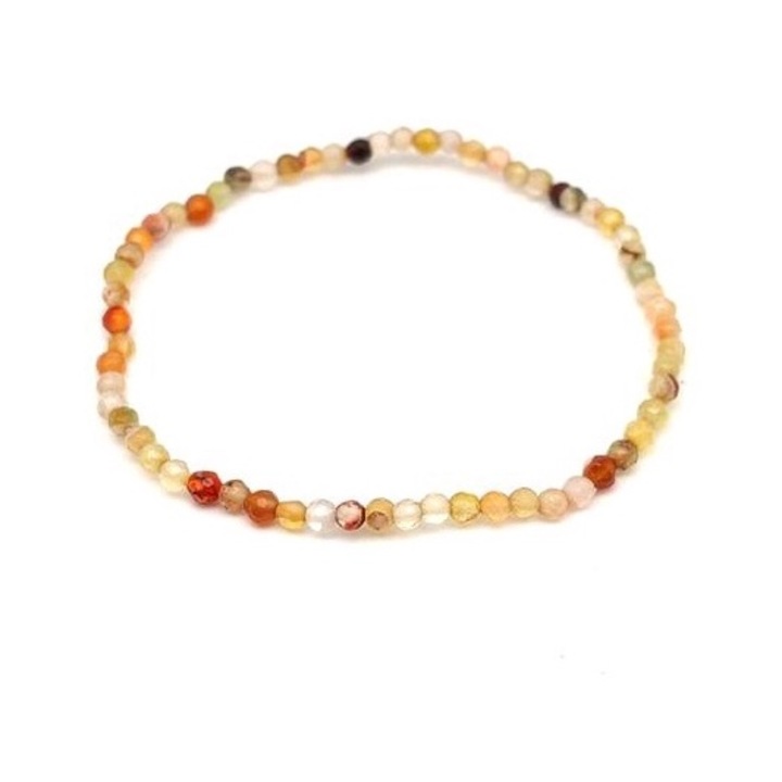 Ахатово фасетирано рамо с бежова топка 3-4 мм