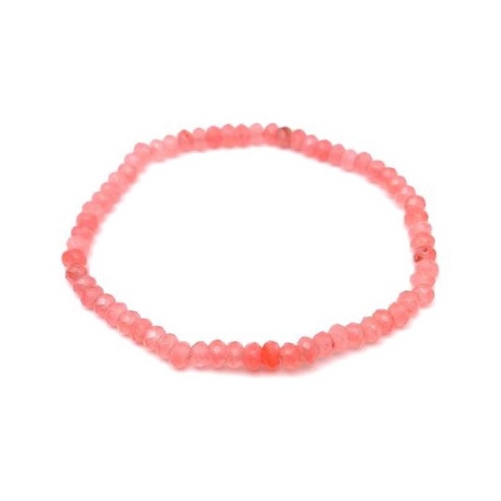 Disc roz fatetat de agat 4x3mm