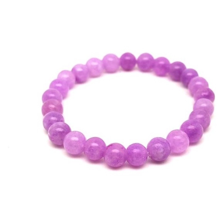 Bratara pentru copii cu minge de culoarea jadului, lavanda, 6 mm