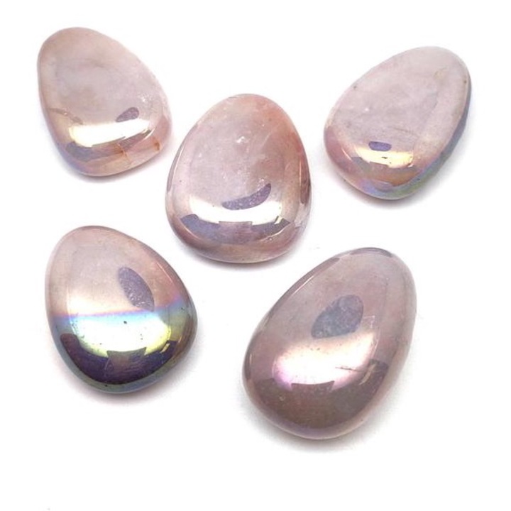 Átfúrt Aura rózsakvarc csepp medál