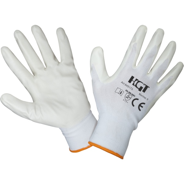 Manusi poliuretan tricotate albe EVOTOOLS