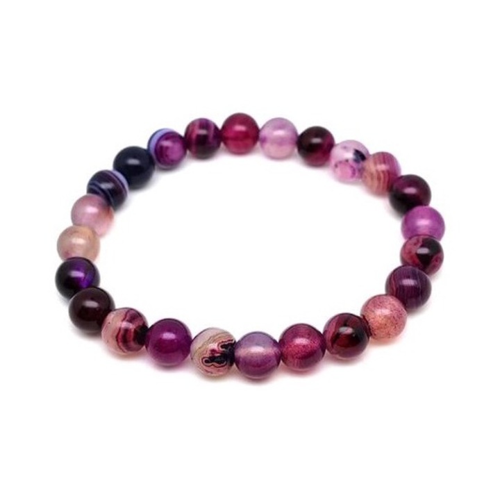 Bratara cu bile violete R.M. ékszer 8mm