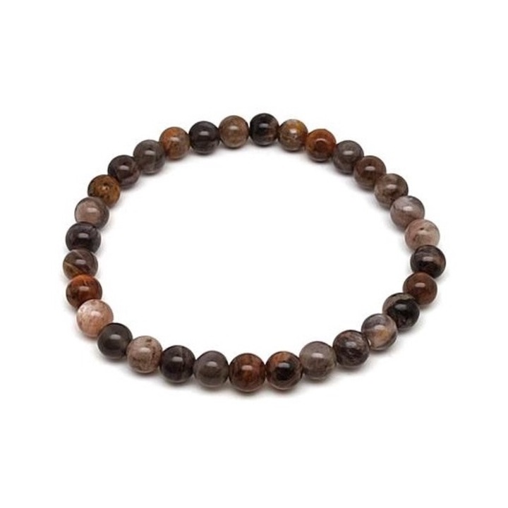 Holdkő fekete golyó karkötő 6mm