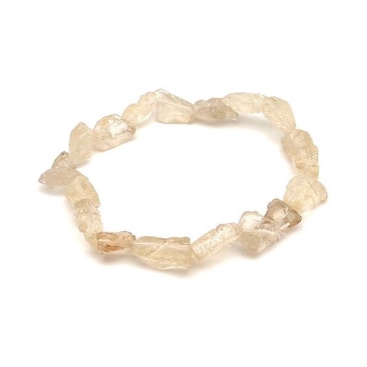 Bratara bruta din cuart lamaie 10-12mm