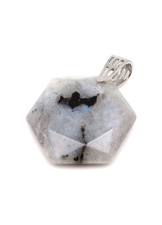 Hexagon medál Holdkő 2,5cm