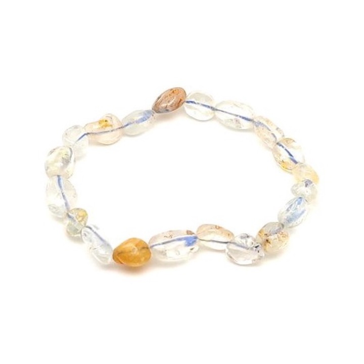 Bratara cu pietricele galbene si albastru topaz 6-10mm R.M. ékszer