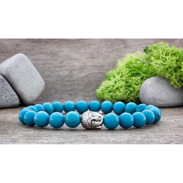 Bratara minerala turcoaz Majestic Buddha, R.M. ékszer