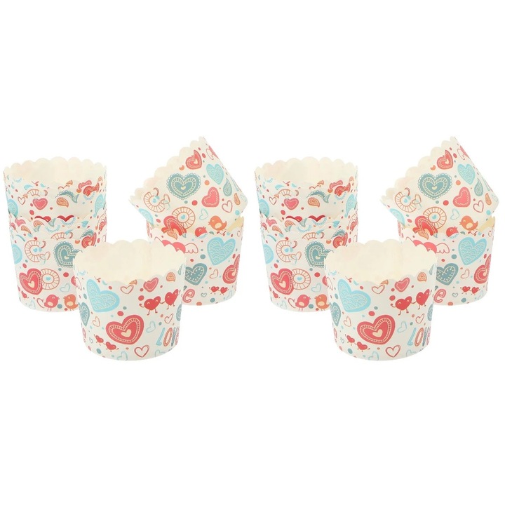 Set 200 Piese Forme Prajituri Multicolore, Material Hartie si PE, 7x6x5.5cm