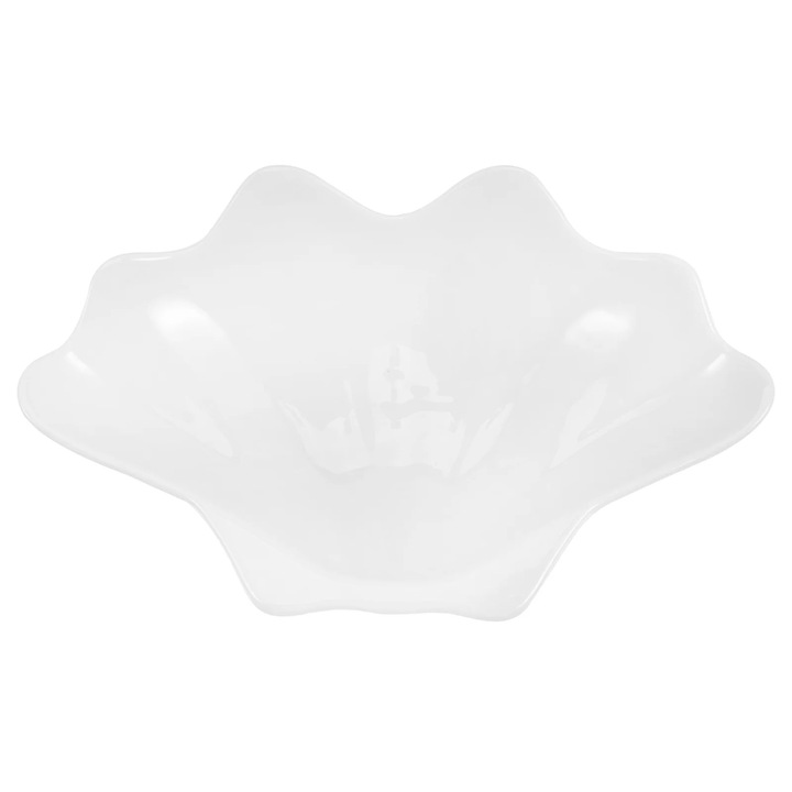 Farfurie decorativa, Ceramica, 25x15x6cm, Design in forma de scoica, Alb
