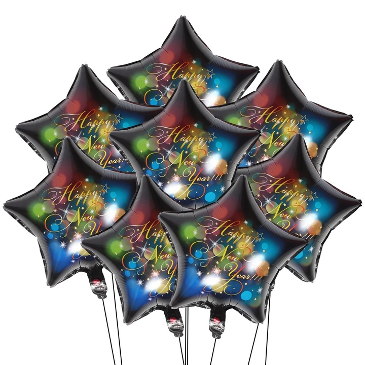 Set 20 Baloane Decorative Stea, Multicolor, 45x45x45cm
