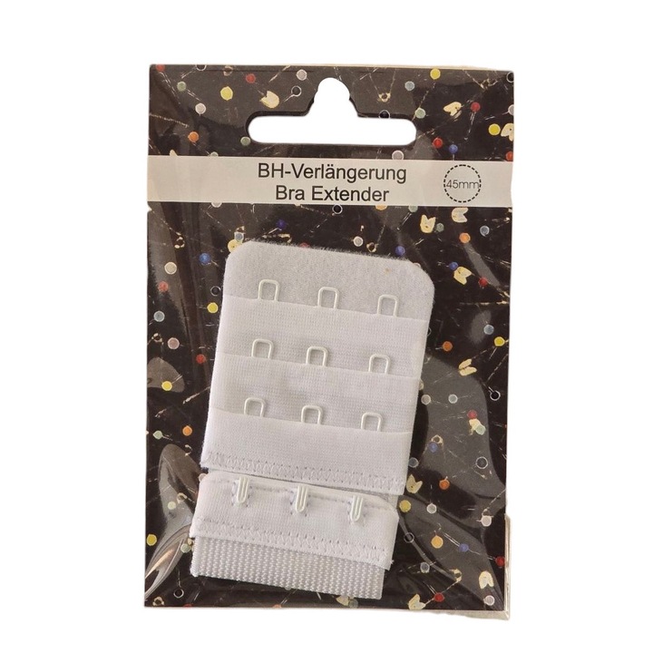 Extensor de sutien, elastic, din trei piese, latime 4,5 cm, alb