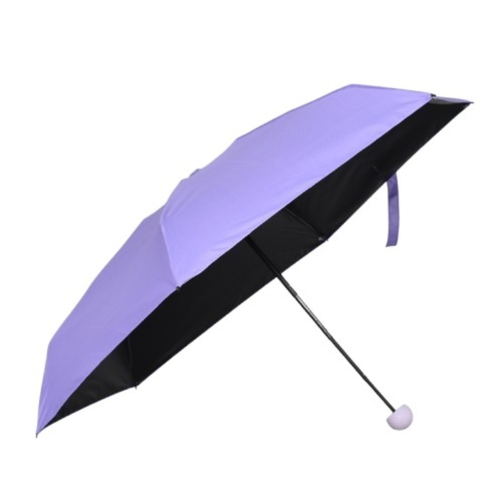 Дамски чадър сгъваем 2253-4, Диаметър 90 см, Лилав