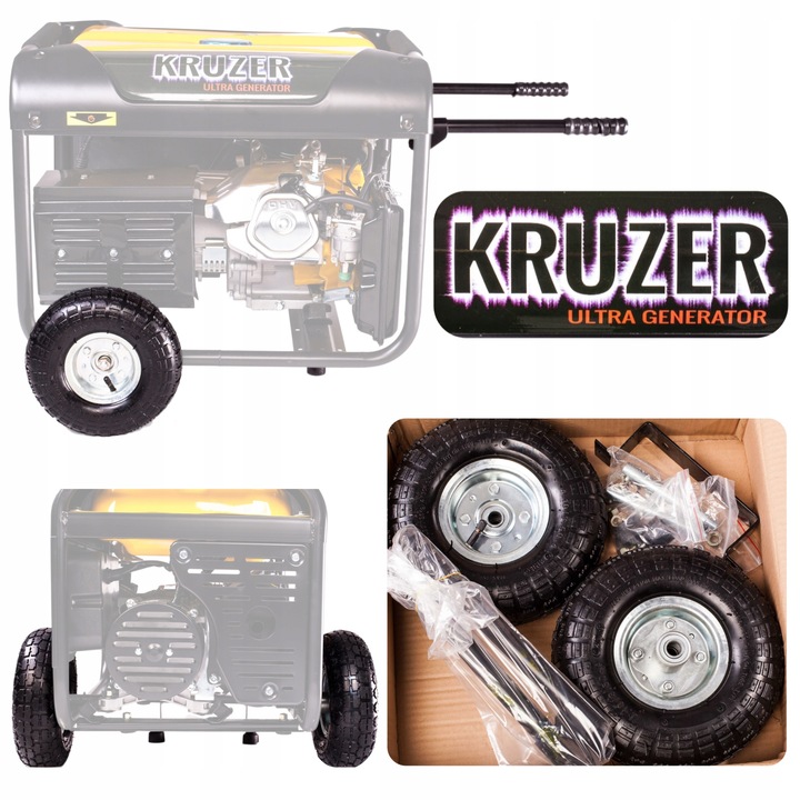 Manere si inele de transport, Kruzer, Set de transport, Metal, 2 manere, 2 roti, 26 cm, Industrial