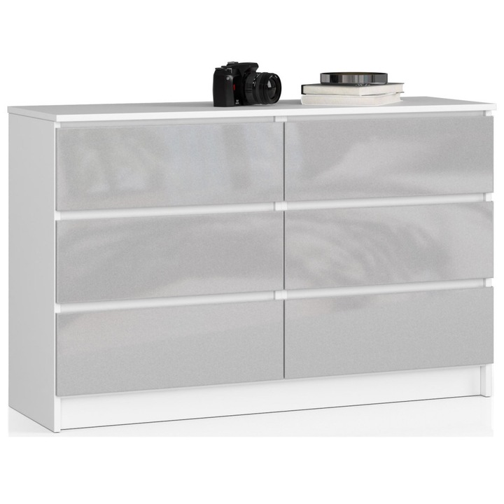 AKORD CLP K120 Komód 6 Fiókos Metál Magasfényű