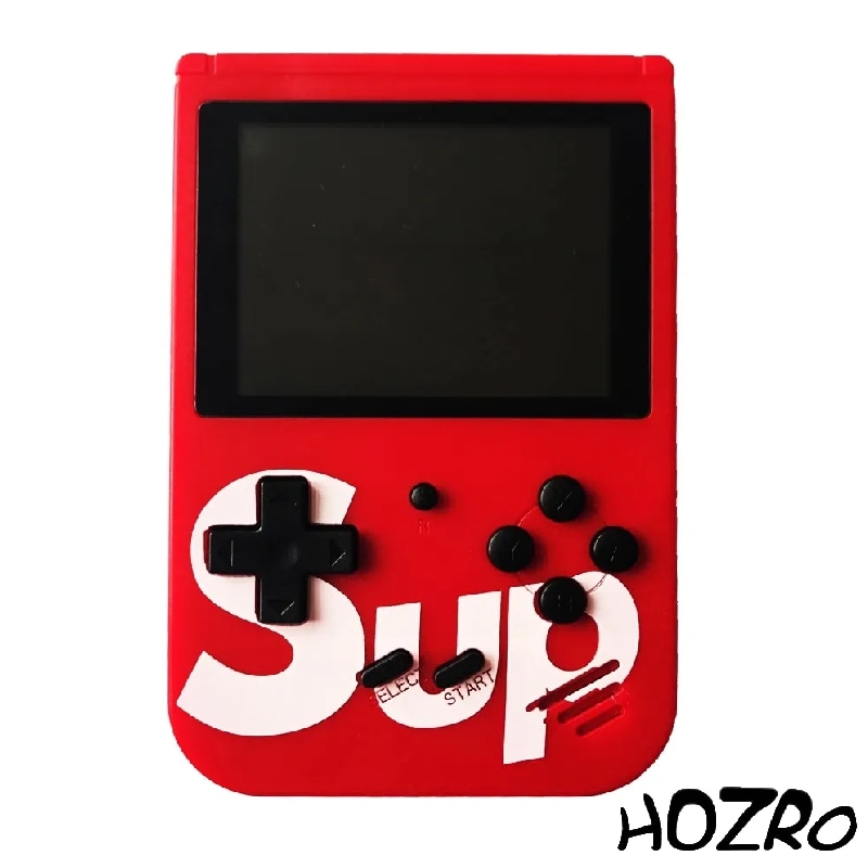 Mini consola HOZRO, retro, portabila, 400 de jocuri diferite, 2 Jucatori, baterie reincarcabila, Rosu