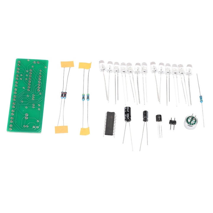 Kit modul LED cu apa curgatoare controlat prin sunet, Enforose, 3-5V, 2 placi PCB, accesorii incluse