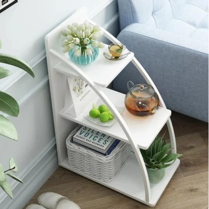 Masuta Multifunctionala din PVC, Culoare Alba, 77.5x28.5x49.5 cm – Accesoriu Elegant pentru Interior